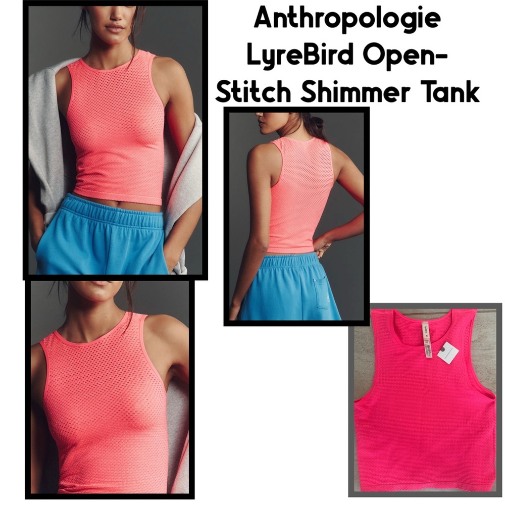 Anthropologie LyreBird Open-Stitch Shimmer Tank